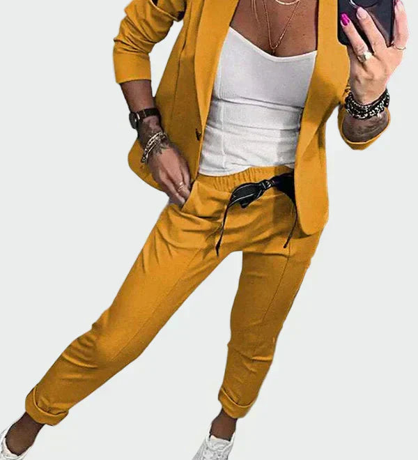 Ella - Dámsky voľný komplet nohavíc s blazerom