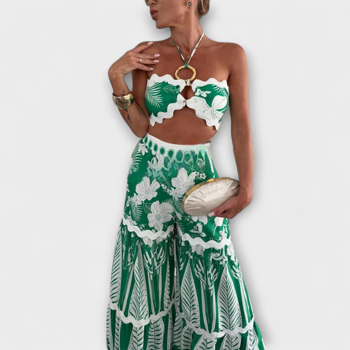 Zella  ｜Cassie Ric Rac Trim Halter Ring Set