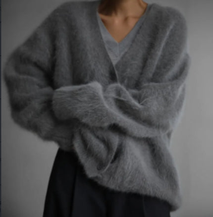 Cardigan Oversize "Nuage" en Maille Duveteuse