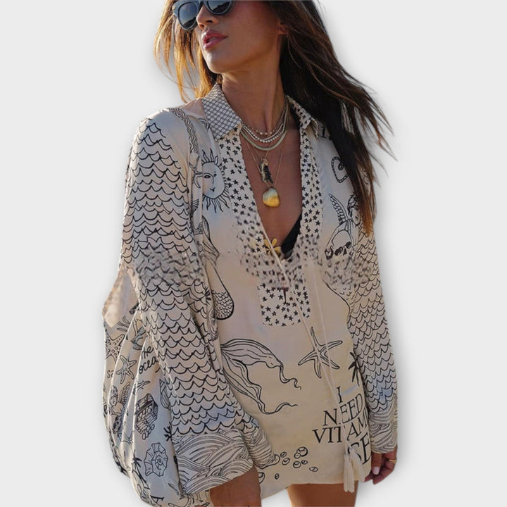 Liv  ｜Saténový set s kvapkami a šortkami