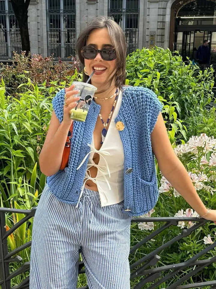 Gilet sans manches en maille épaisse "L'Essentiel"