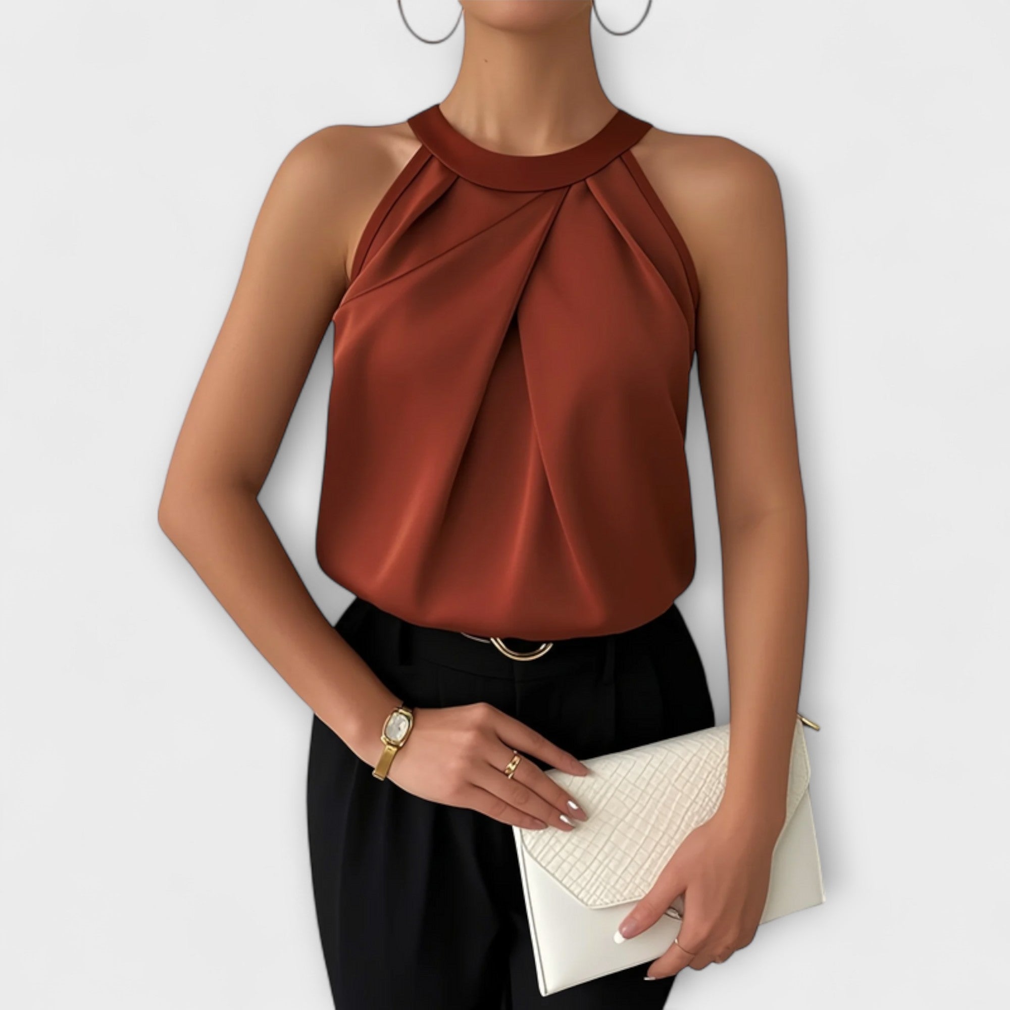 Skye  ｜ Šik saténová blúzka s off-shoulder dizajnom
