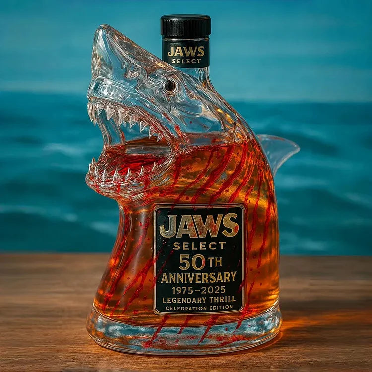 Limitovaná edícia whiskey fľaše Shark Jaws Anniversary
