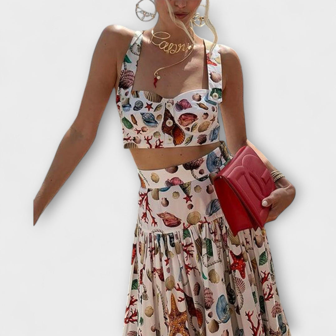 Heather ｜ Štýlová dvojdielna súprava s sukňou