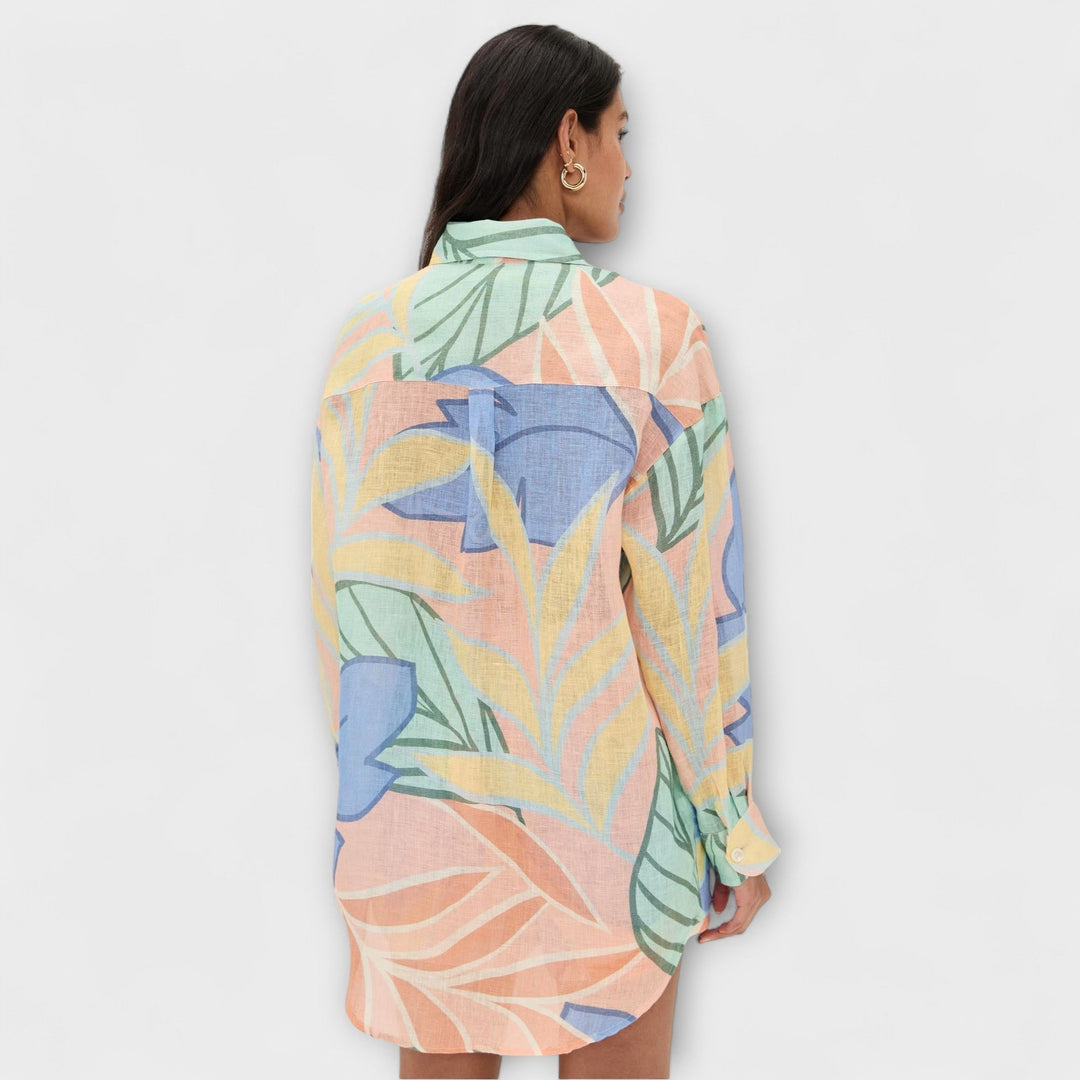 Mary  ｜ Tropický listový potlač krátky set od Playa Boyfriend