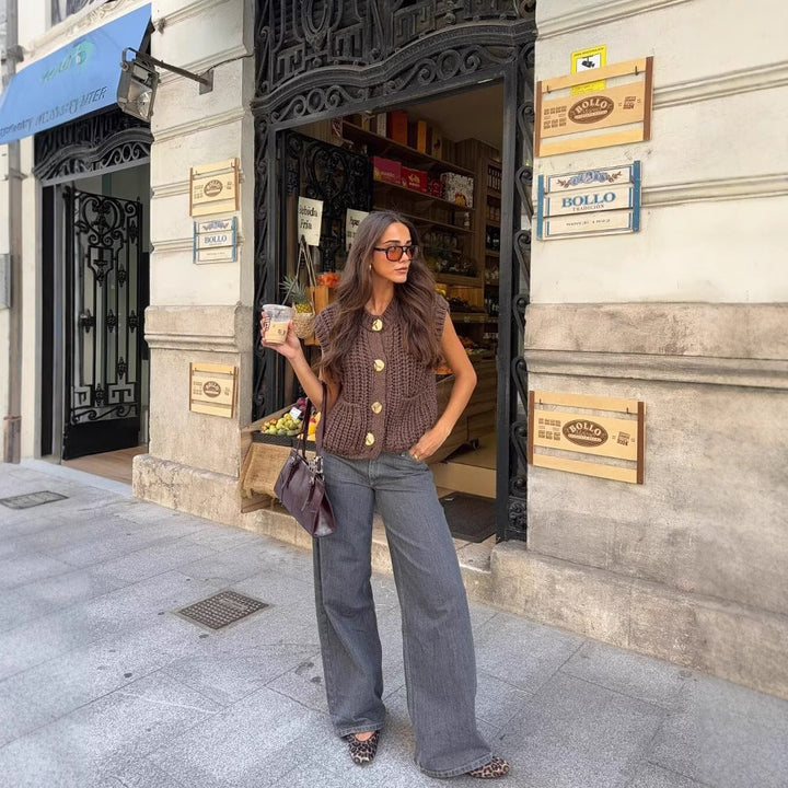 Gilet sans manches en maille épaisse "L'Essentiel"