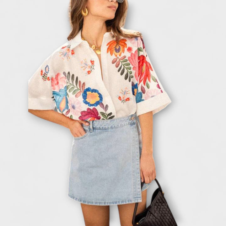 Ziva  ｜ Carla krátky rukáv s kvetinovým vzorom