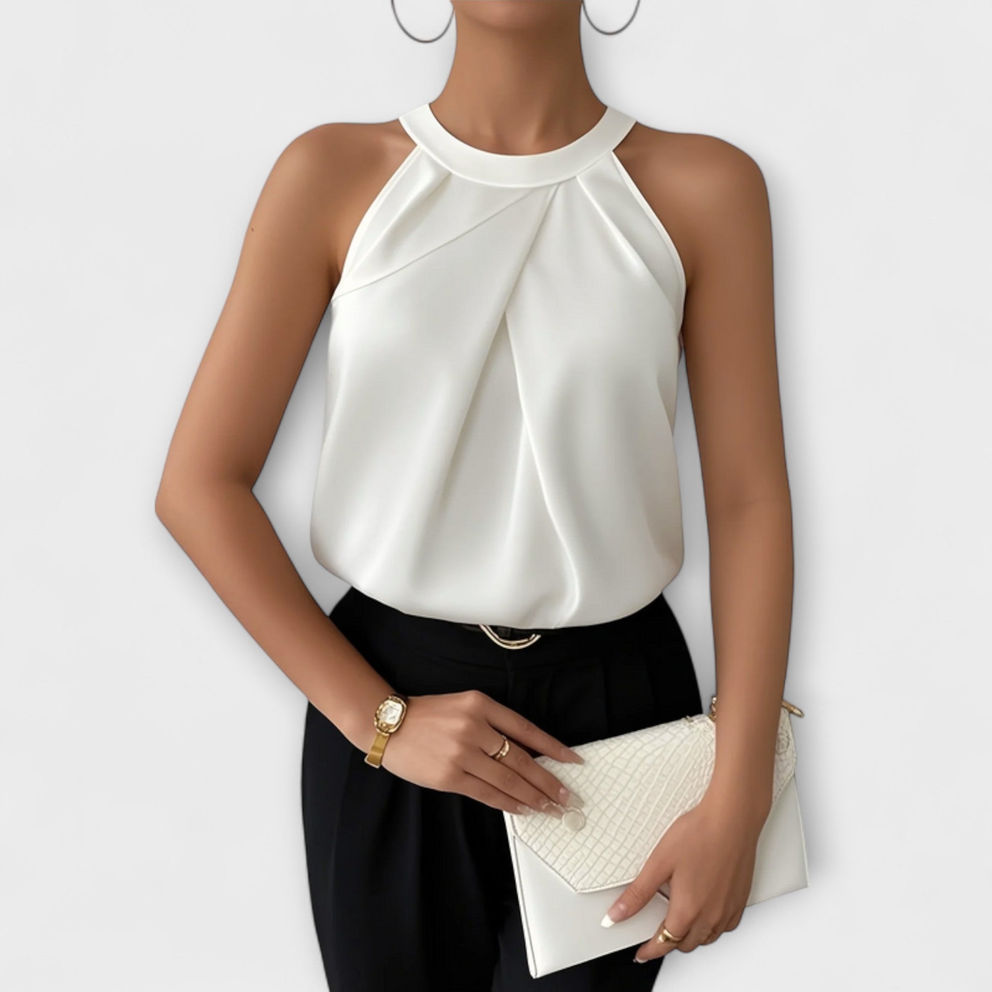 Skye  ｜ Šik saténová blúzka s off-shoulder dizajnom