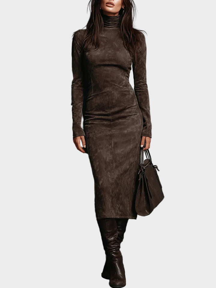 Midi Šaty s Dlhým Rukávom