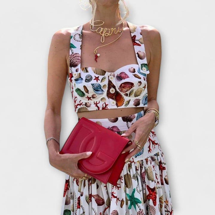 Heather ｜ Štýlová dvojdielna súprava s sukňou