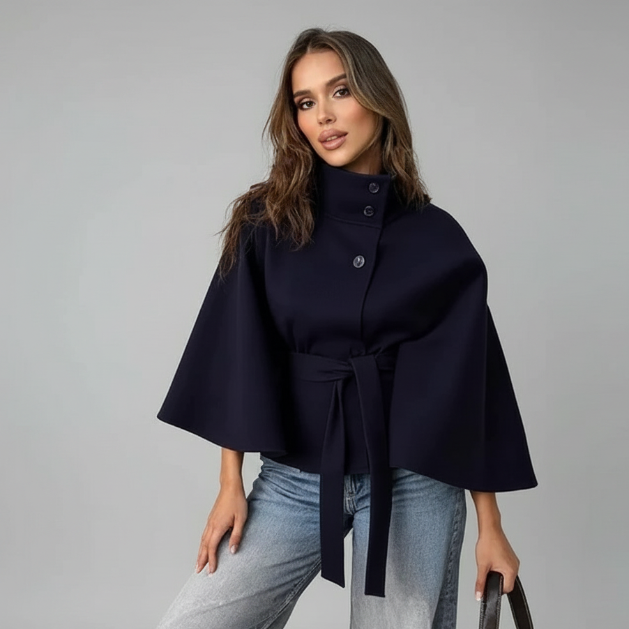 Veste Cape "Éléonore" à Ceinture