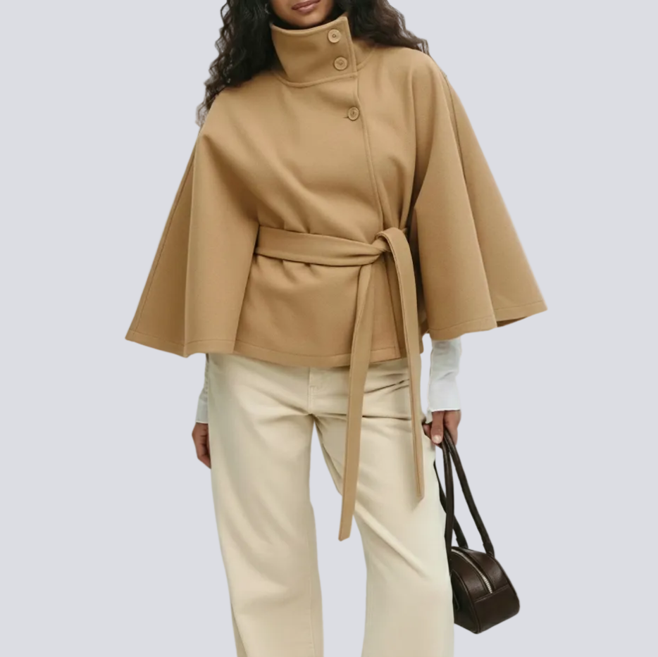 Veste Cape "Éléonore" à Ceinture