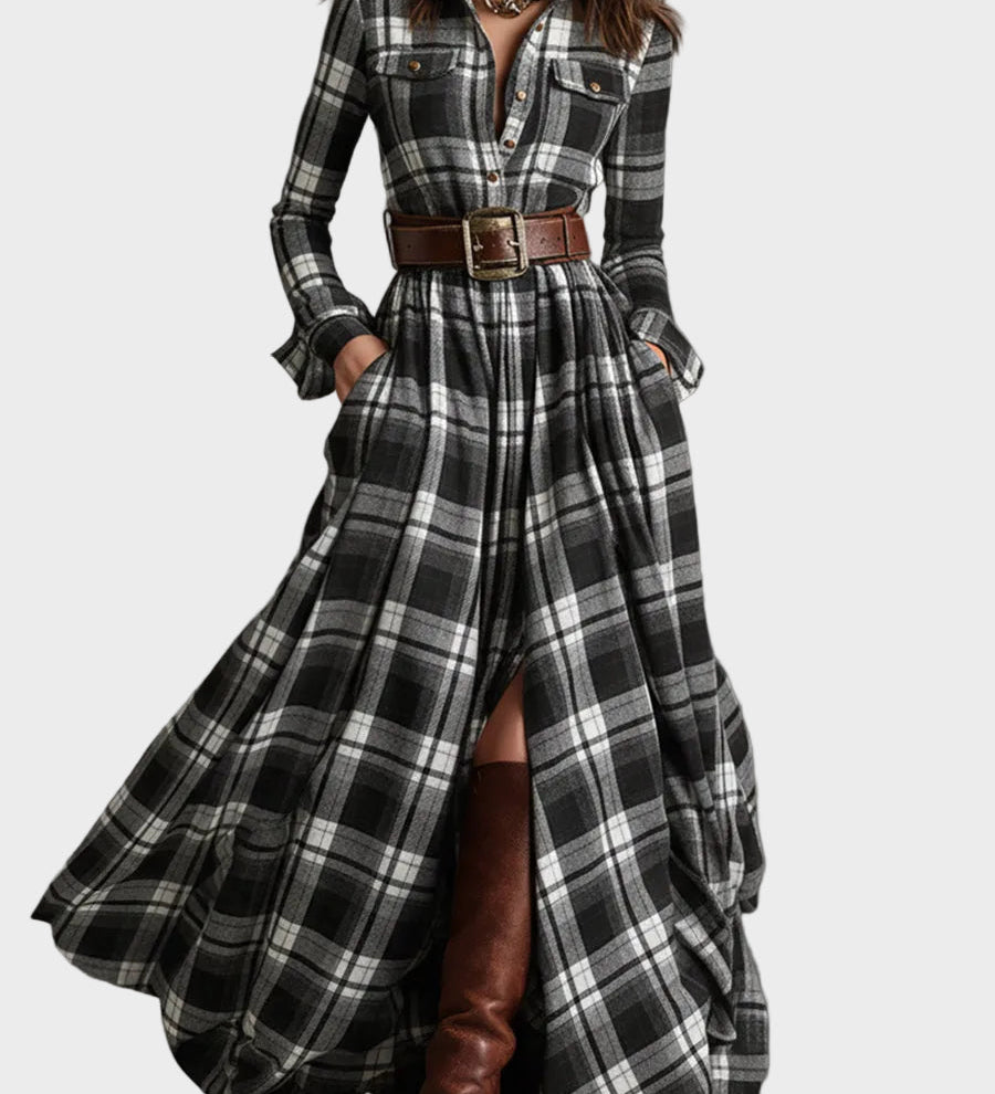 Evelyn - Klasická Elegantná Košeľová Šaty