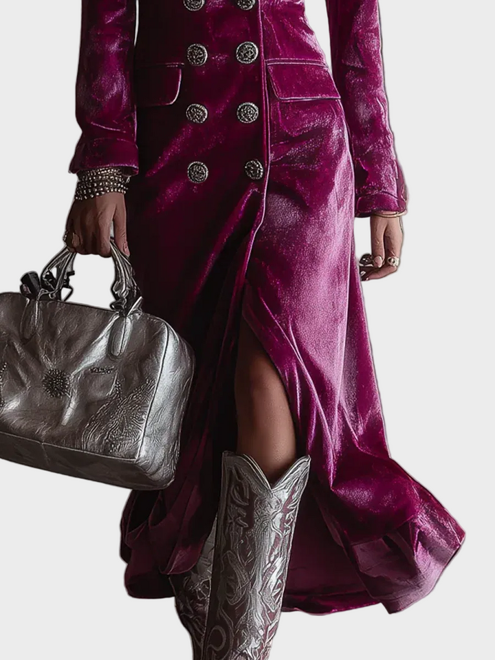 Vera - Velúrové Blazer Maxi Šaty