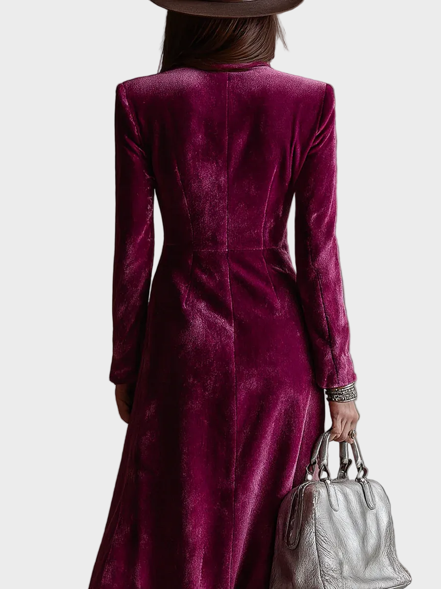 Vera - Velúrové Blazer Maxi Šaty