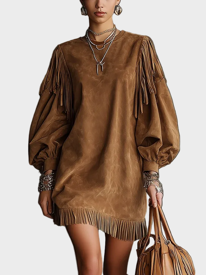 Vintage Mini Šaty s Rukávmi