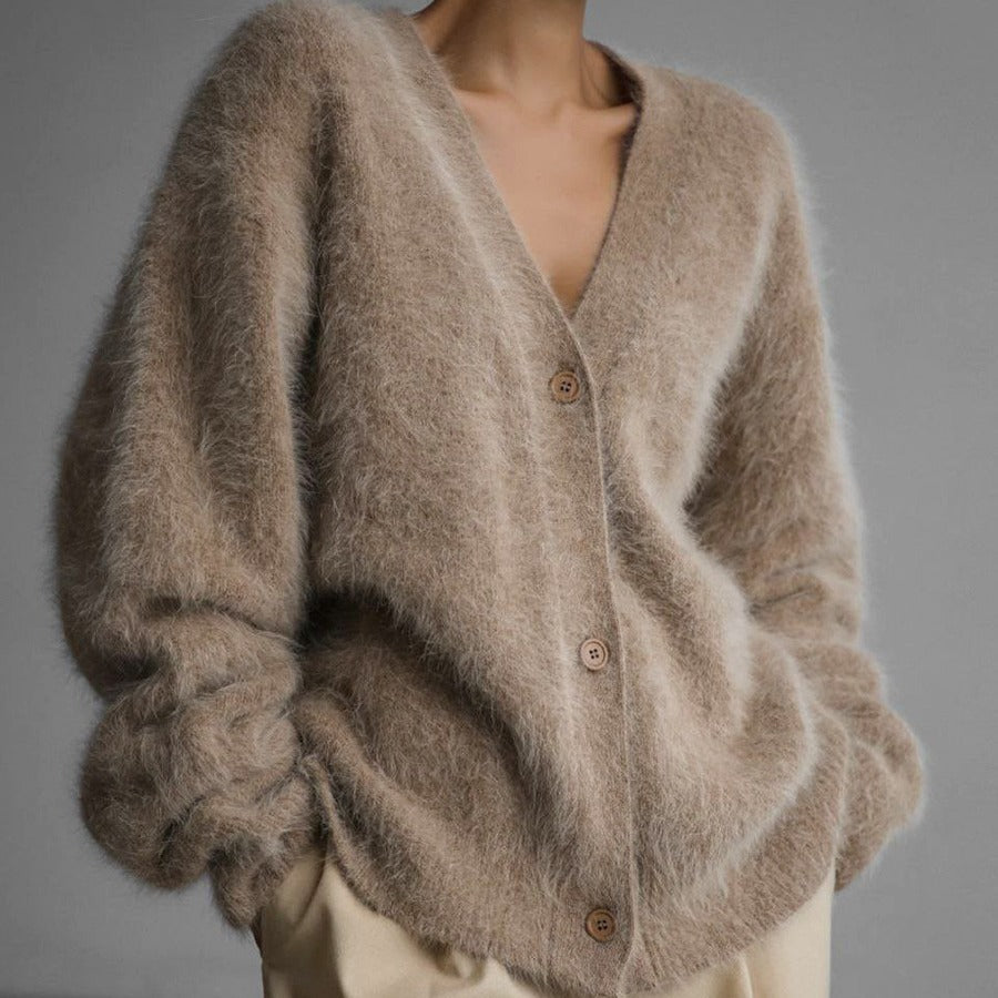 Cardigan Oversize "Nuage" en Maille Duveteuse