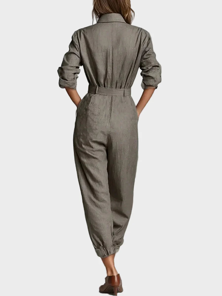 Magda - Bavlneno-lenový overal s dlhým rukávom