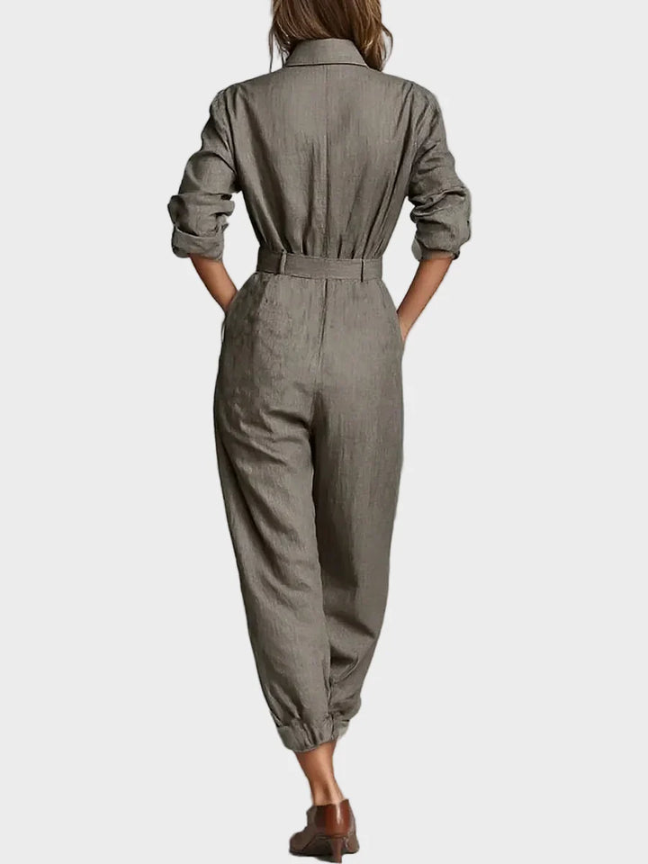 Magda - Bavlneno-lenový overal s dlhým rukávom