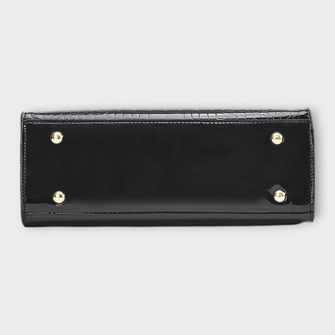 Monika ｜Lesklá kabelka s krokodílim vzorom