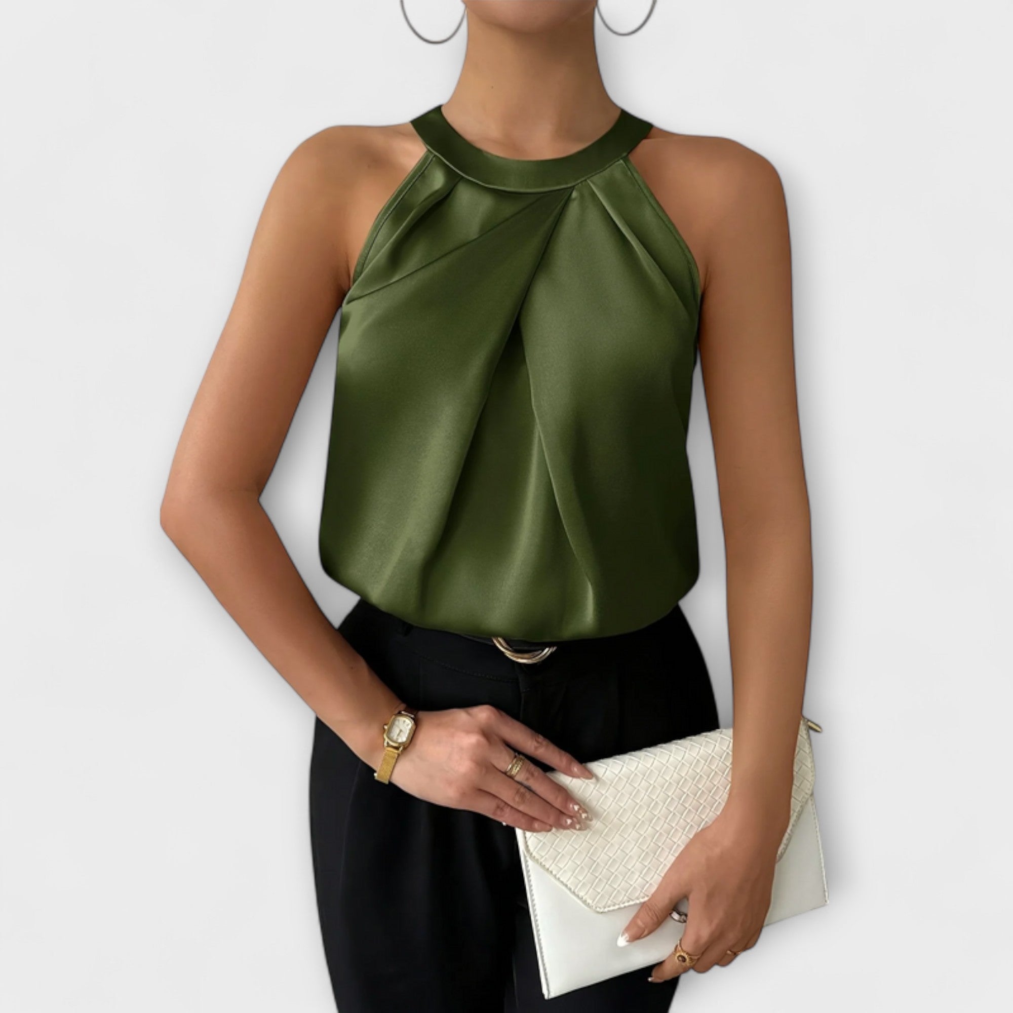 Skye  ｜ Šik saténová blúzka s off-shoulder dizajnom