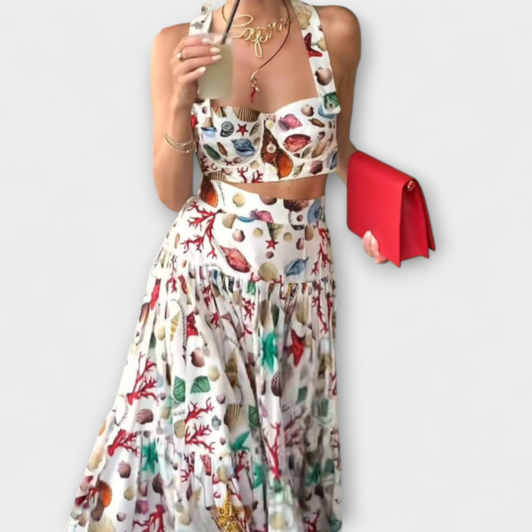 Heather ｜ Štýlová dvojdielna súprava s sukňou