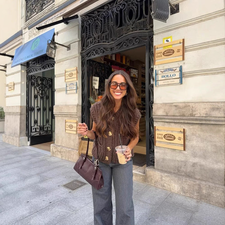 Gilet sans manches en maille épaisse "L'Essentiel"