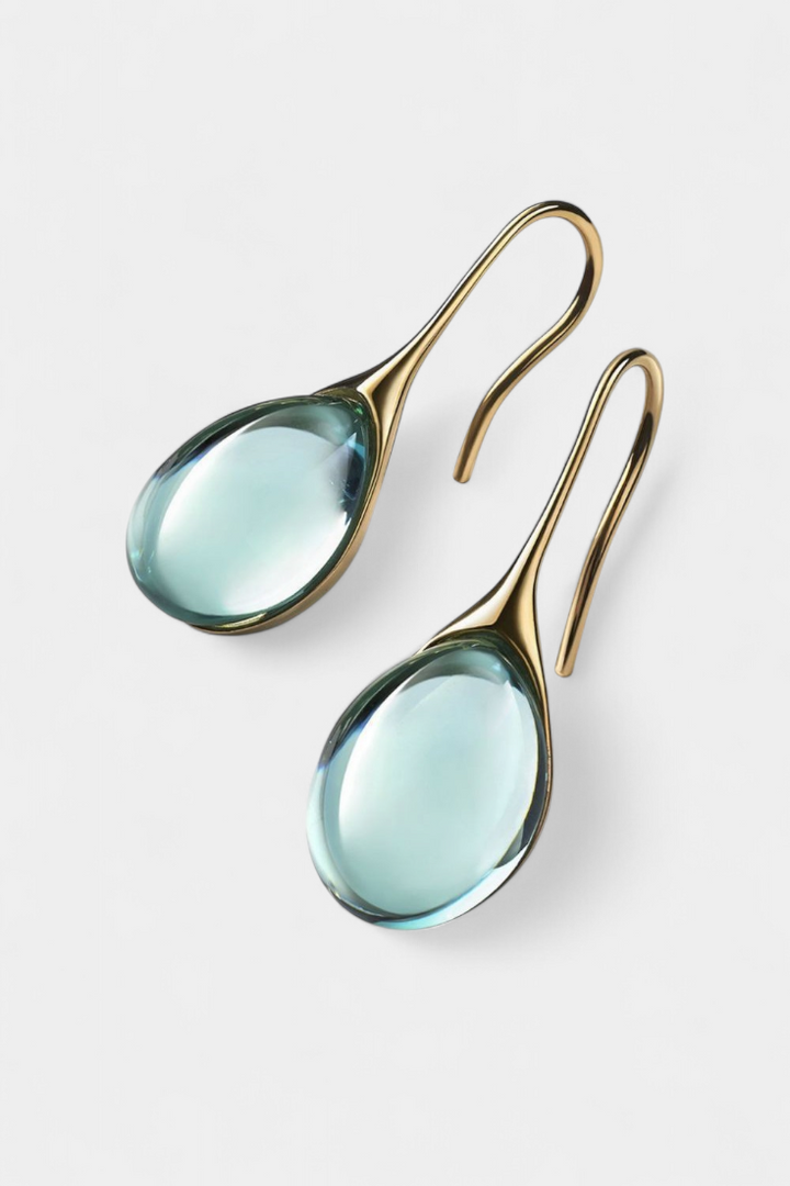 NÁUŠNICE S KRISTÁLOVÝM KVAPKOVÝM ZAVESENÍM V ZLATE A STRIEBRE