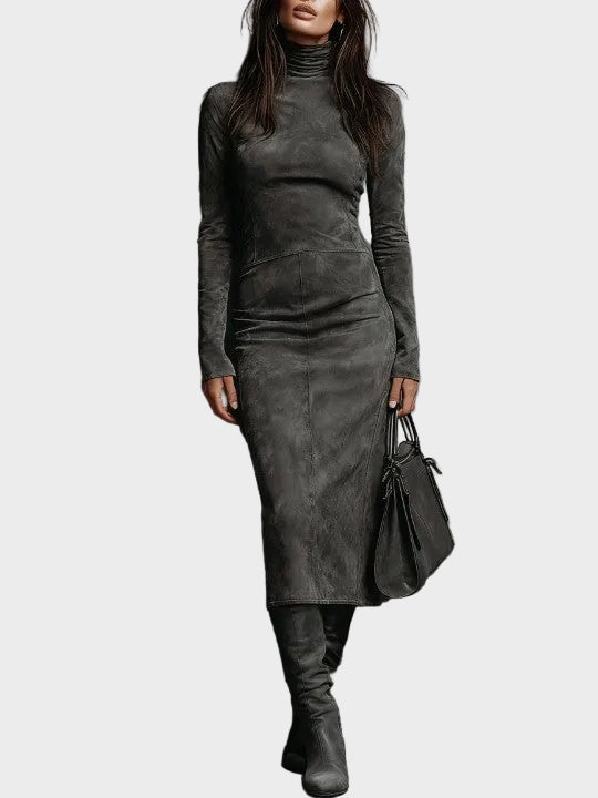 Midi Šaty s Dlhým Rukávom