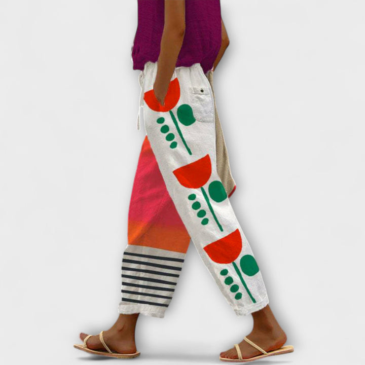 Airish - Výrazné, vzorované voľné nohavice